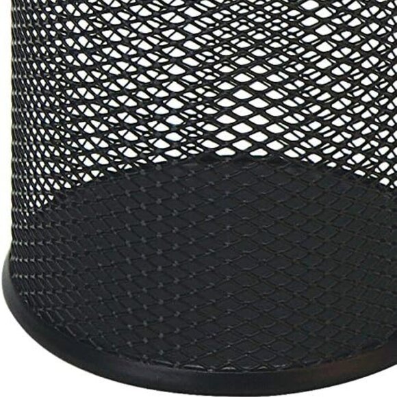 Black Pen Holder Cup for Desk, Black Wire Mesh Pencil Cup Holder for Desk Office - Picture 6 of 7